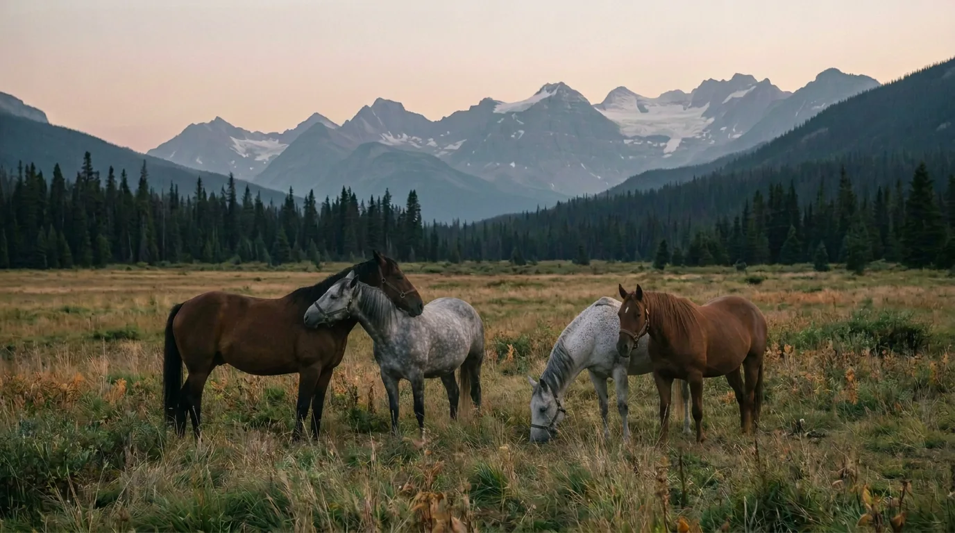 Chevaux en liberté, Le Veytet, Isère